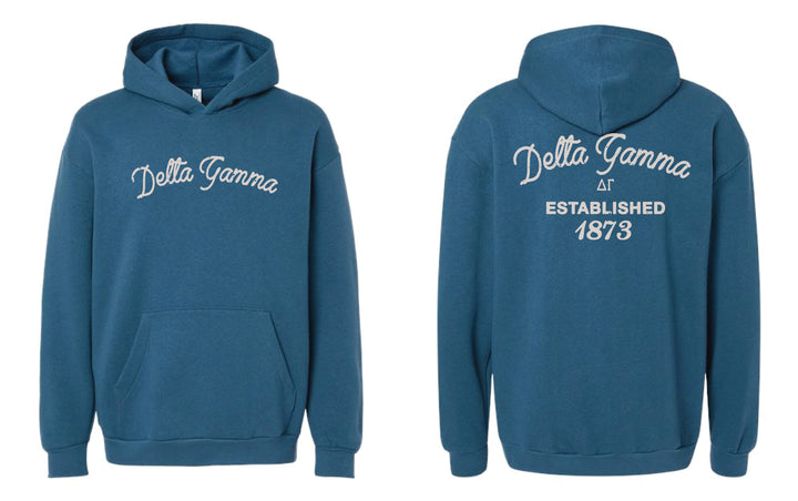 Vintage Blue Sorority Hoodie - 2XL - 3XL
