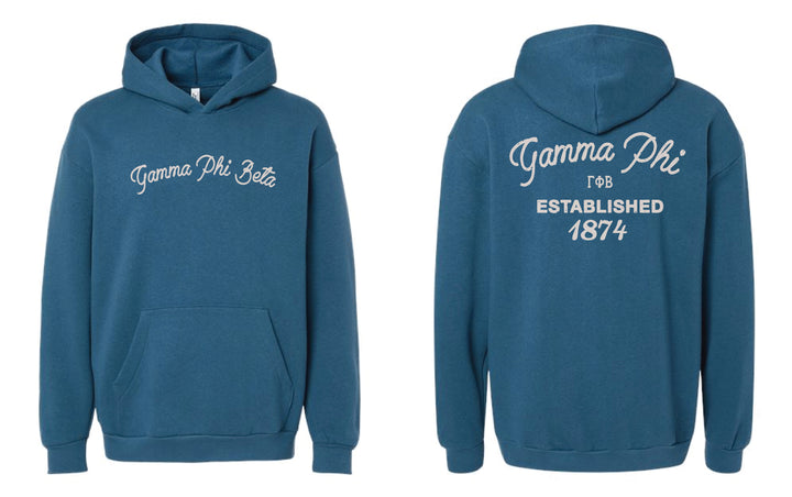 Vintage Blue Sorority Hoodie - 2XL - 3XL