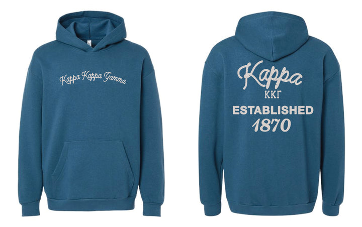 Vintage Blue Sorority Hoodie - 2XL - 3XL