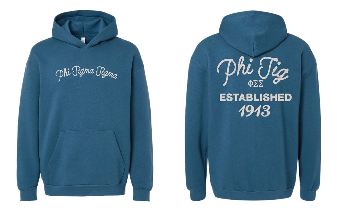 Vintage Blue Sorority Hoodie - 2XL - 3XL