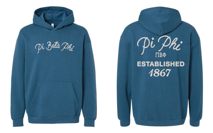 Vintage Blue Sorority Hoodie - 2XL - 3XL