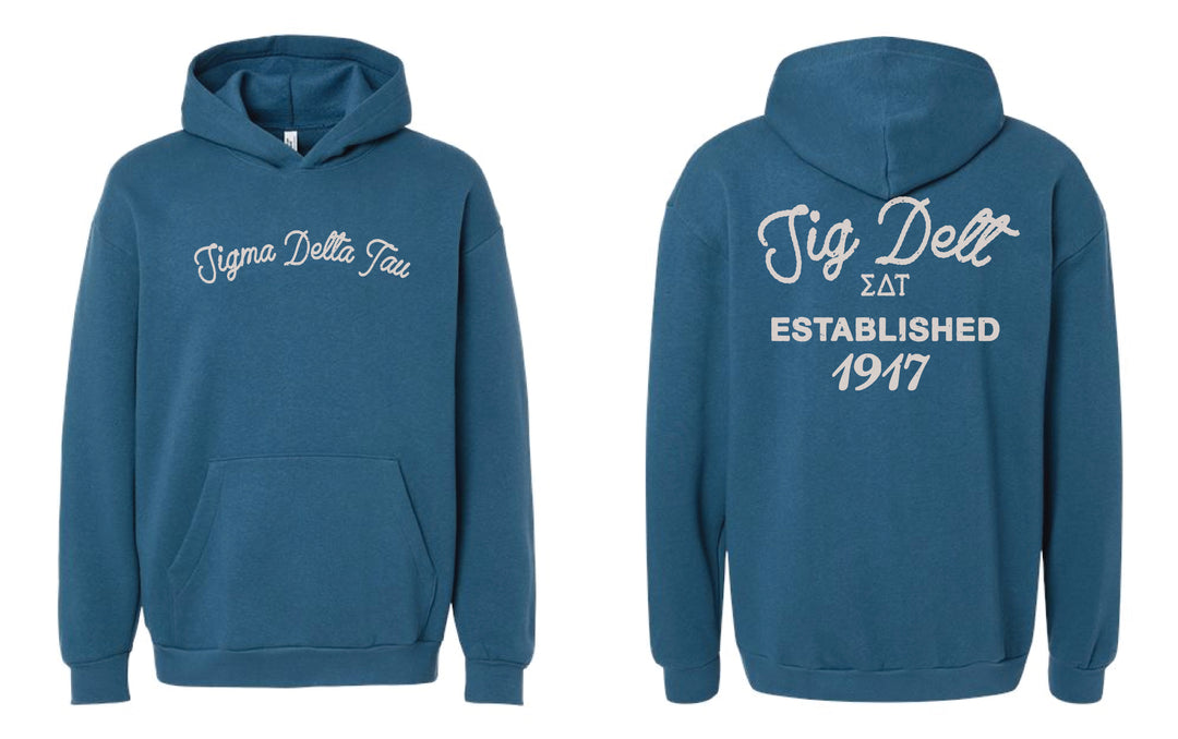 Vintage Blue Sorority Hoodie - 2XL - 3XL