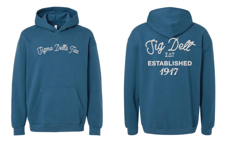 Vintage Blue Sorority Hoodie - 2XL - 3XL