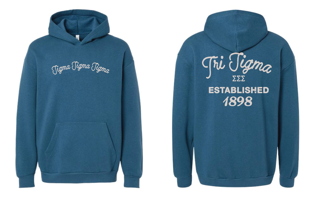 Vintage Blue Sorority Hoodie - 2XL - 3XL