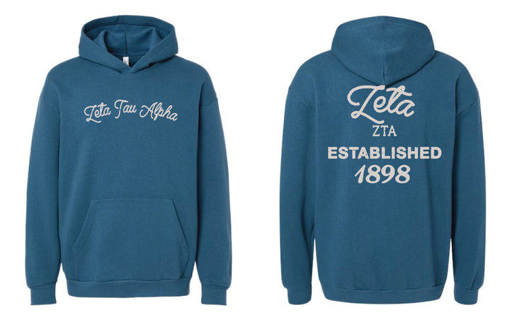 Vintage Blue Sorority Hoodie - 2XL - 3XL