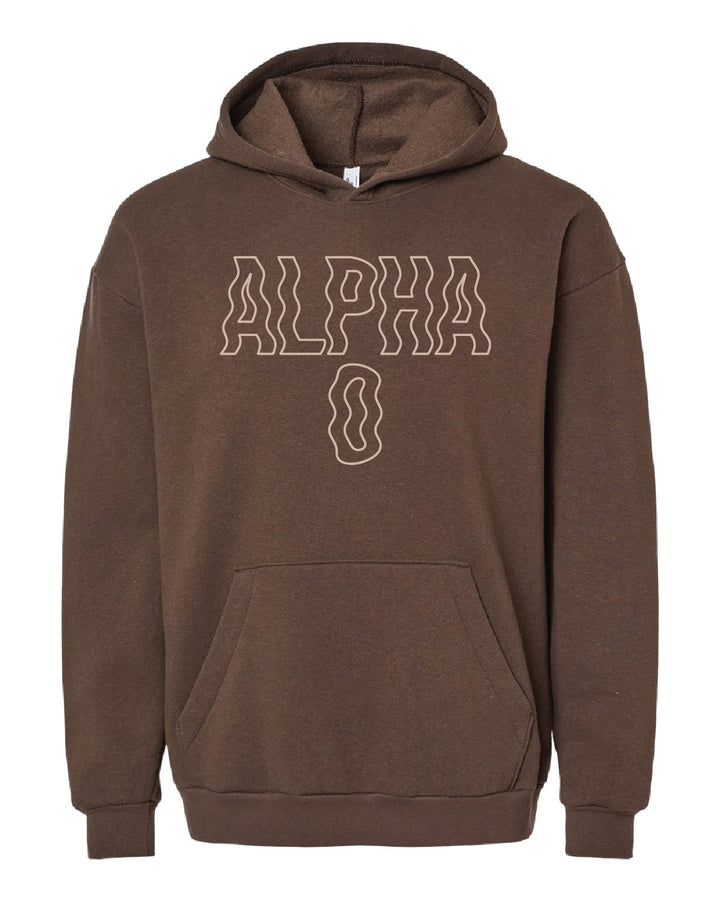 Brown Wavy Embroidered Sorority Hoodie