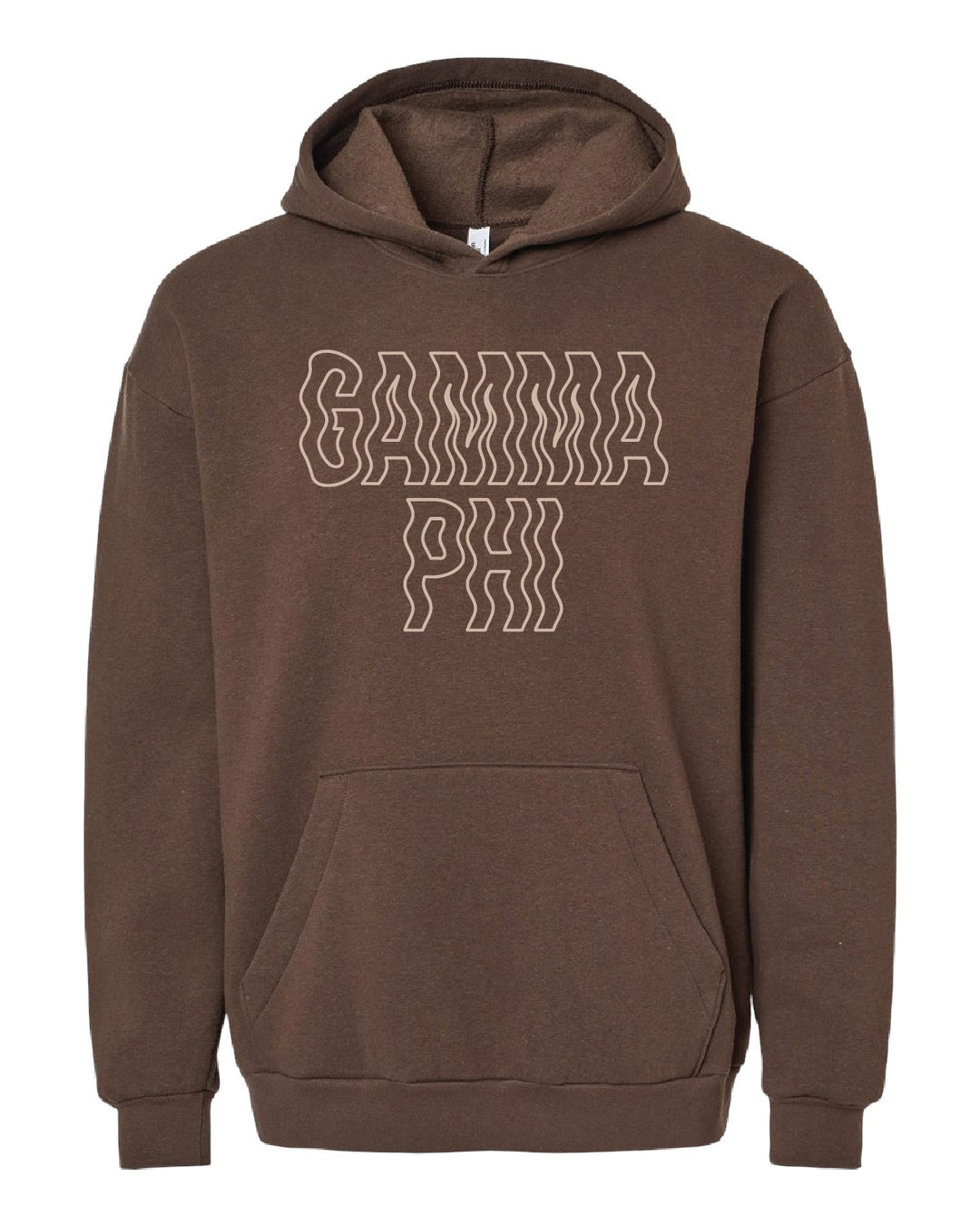 Brown Wavy Embroidered Sorority Hoodie - 2XL - 3XL