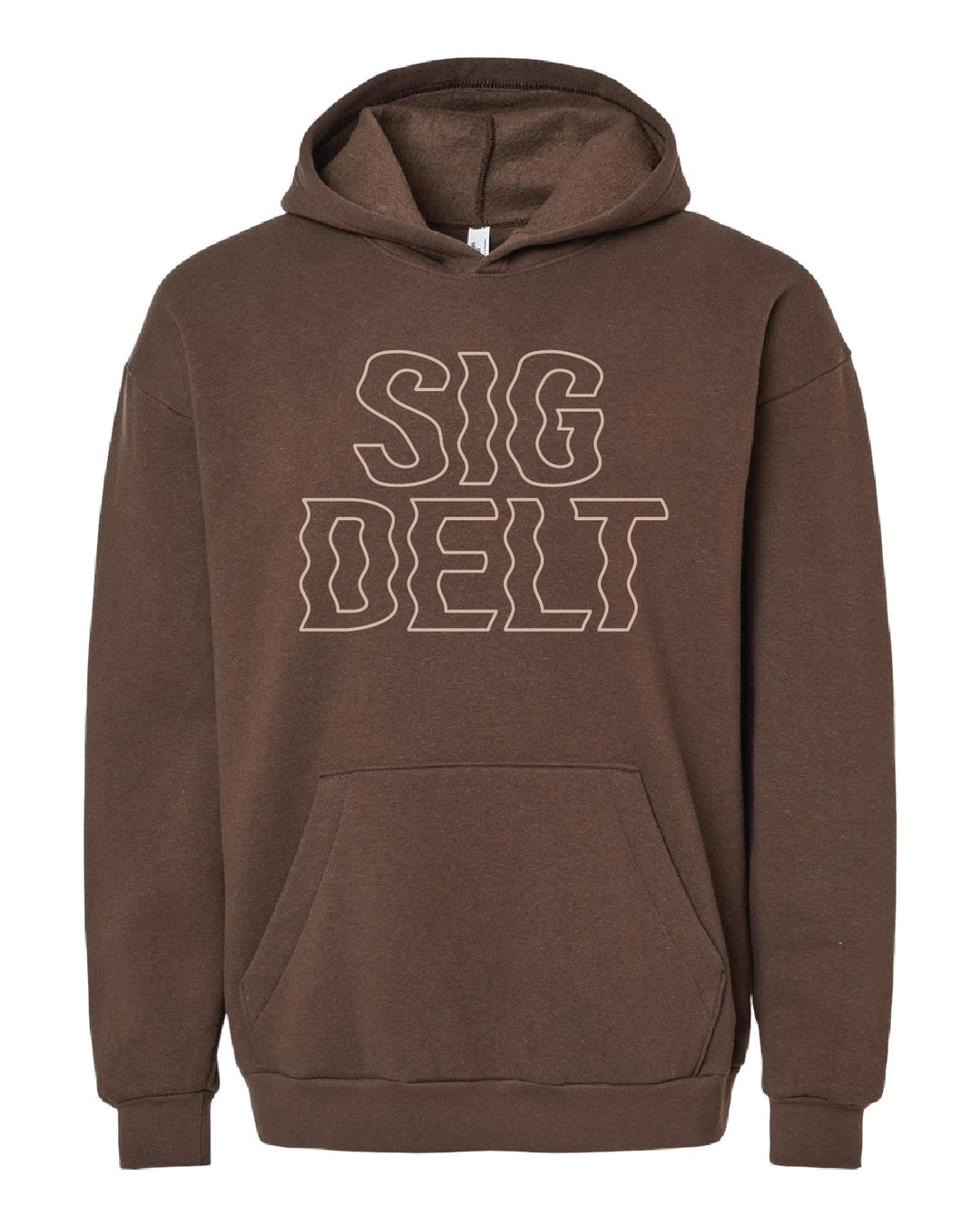 Brown Wavy Embroidered Sorority Hoodie - 2XL - 3XL