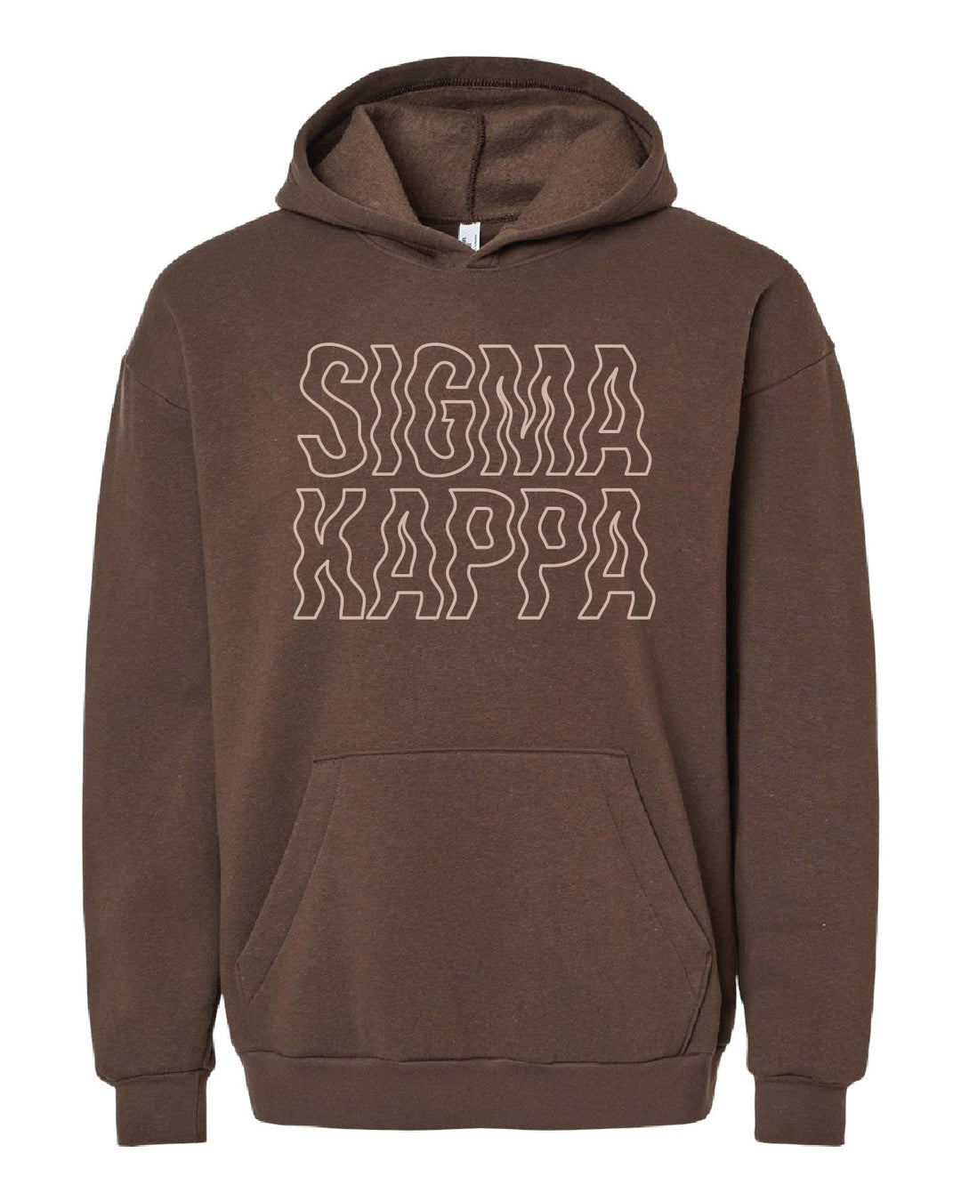 Brown Wavy Embroidered Sorority Hoodie - 2XL - 3XL