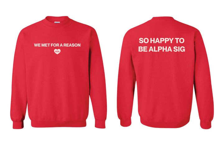 We Met For A Reason Sorority Crewneck