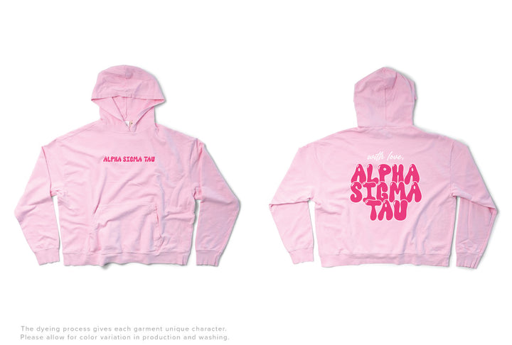 With Love Sorority Light Weight Bubblegum Hoodie