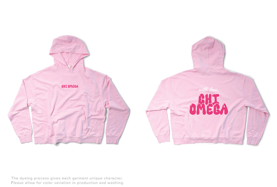 With Love Sorority Light Weight Bubblegum Hoodie - 2XL