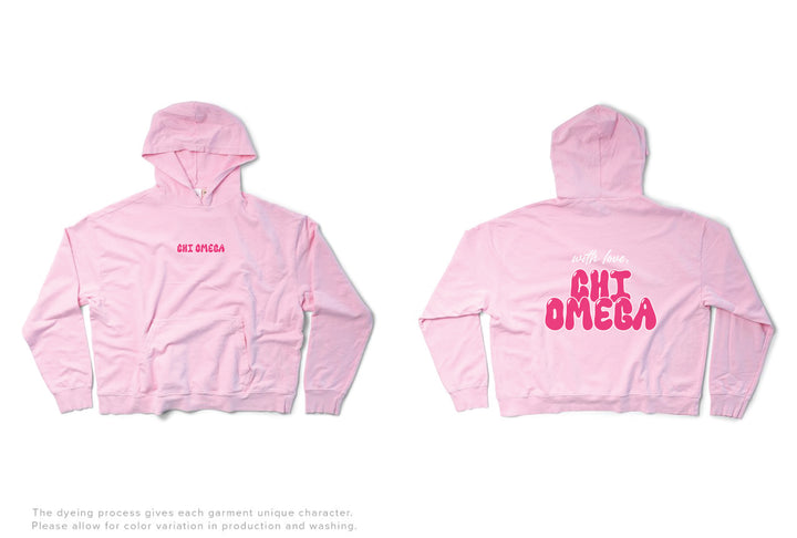 With Love Sorority Light Weight Bubblegum Hoodie