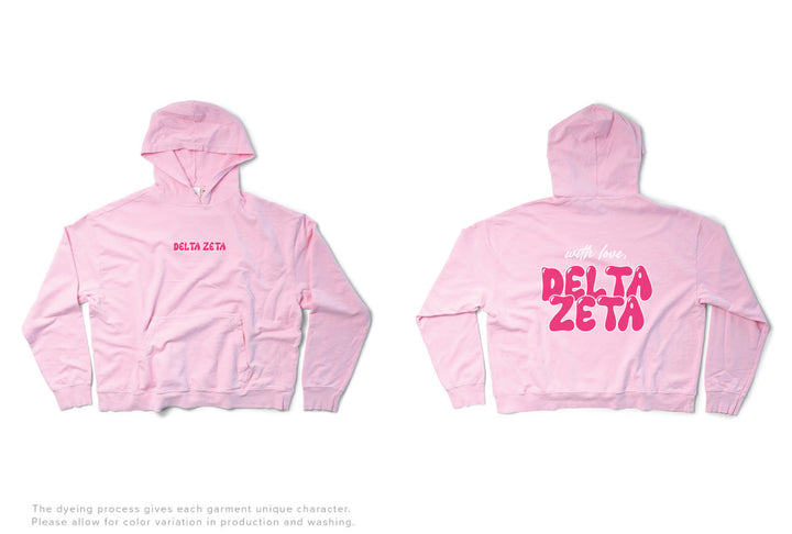 With Love Sorority Light Weight Bubblegum Hoodie - 2XL