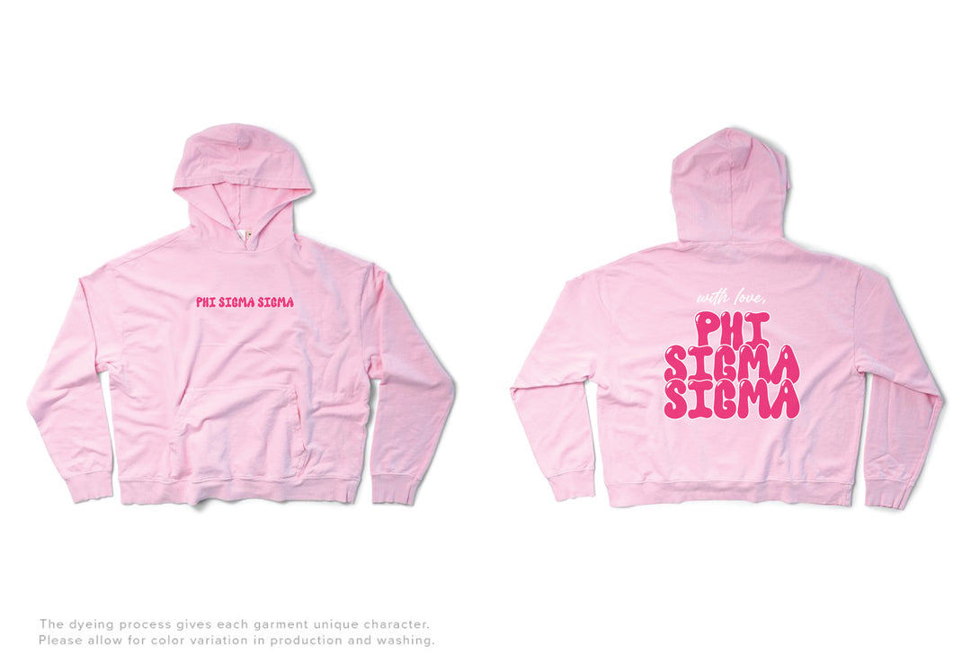 With Love Sorority Light Weight Bubblegum Hoodie