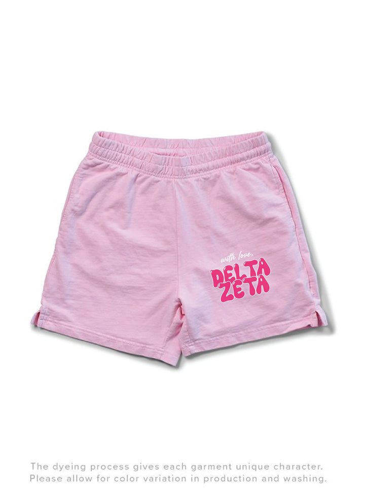 With Love Sorority Light Weight Bubblegum Shorts - 2XL