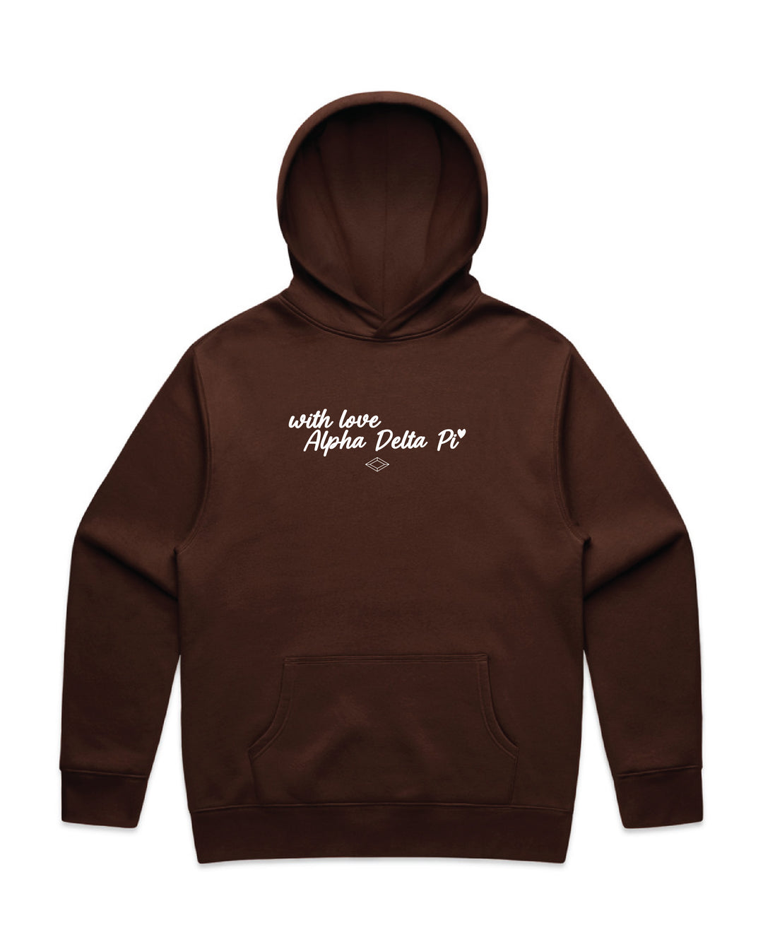 With Love Embroidered Chestnut Heavy Weight Sorority Hoodie
