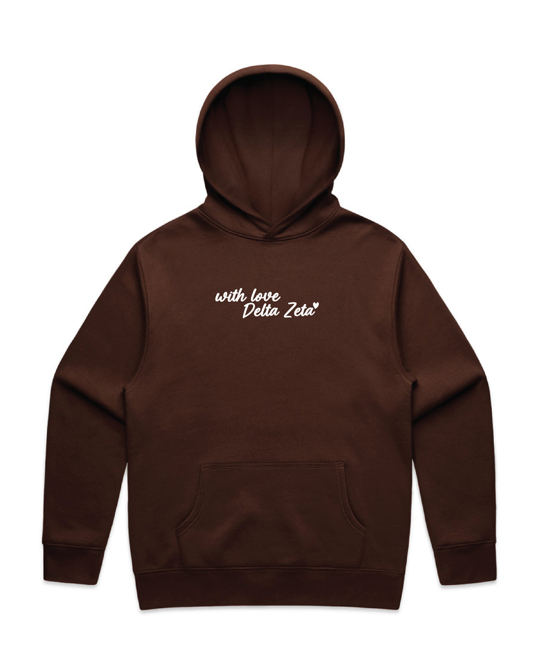 With Love Embroidered Chestnut Heavy Weight Sorority Hoodie