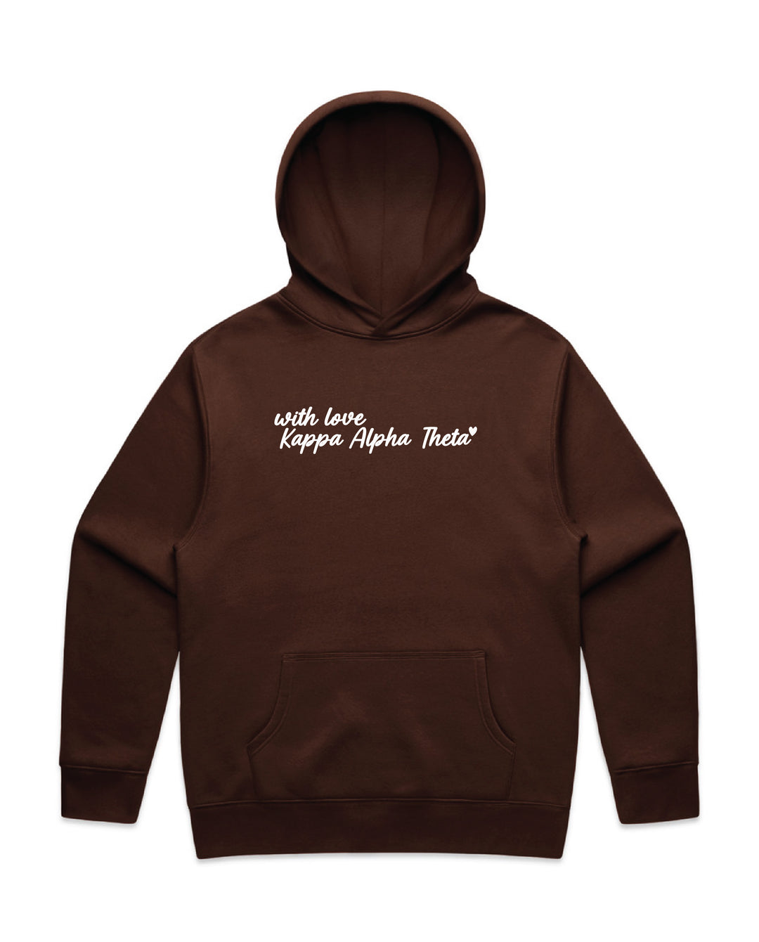 With Love Embroidered Chestnut Heavy Weight Sorority Hoodie