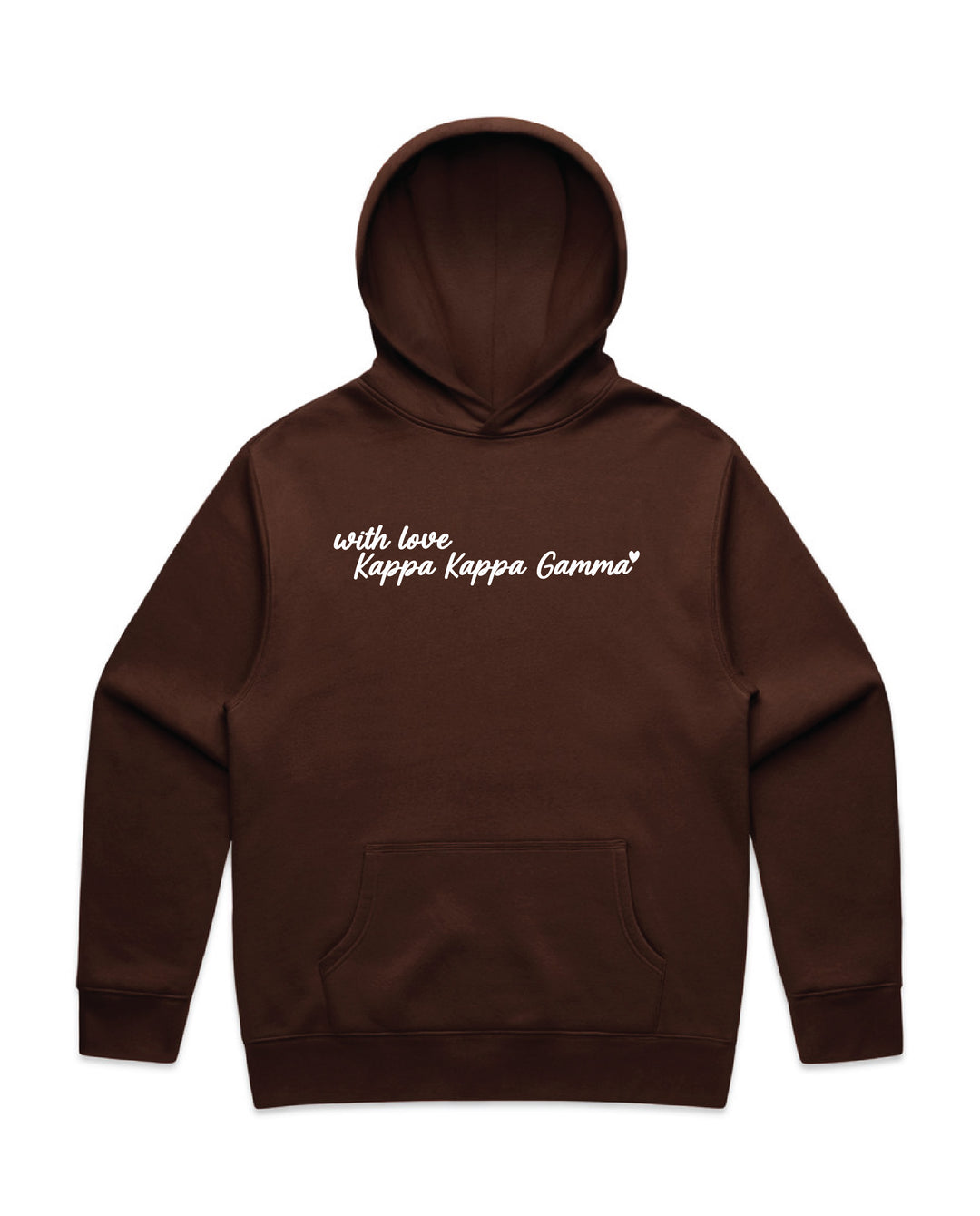 With Love Embroidered Chestnut Heavy Weight Sorority Hoodie