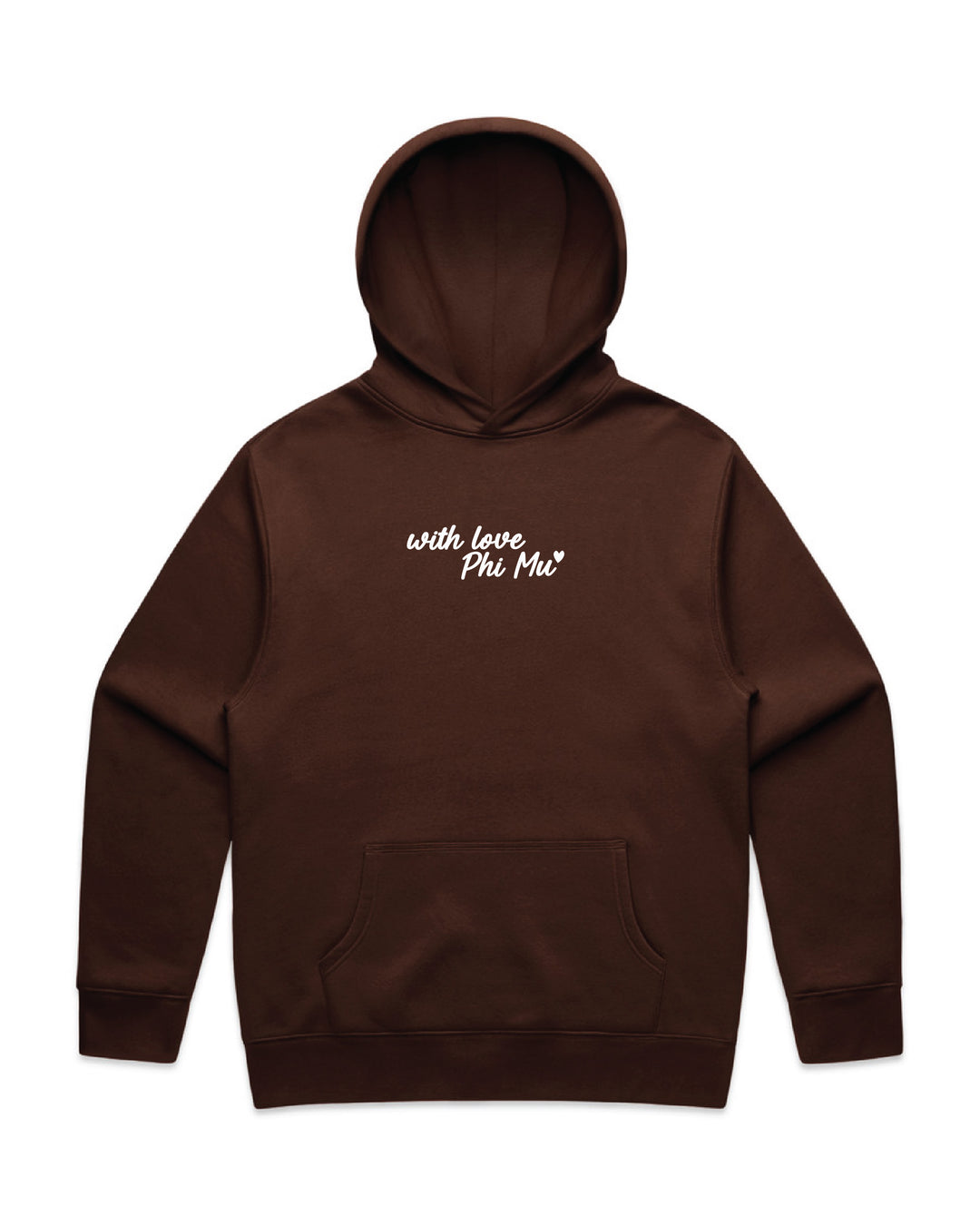 With Love Embroidered Chestnut Heavy Weight Sorority Hoodie