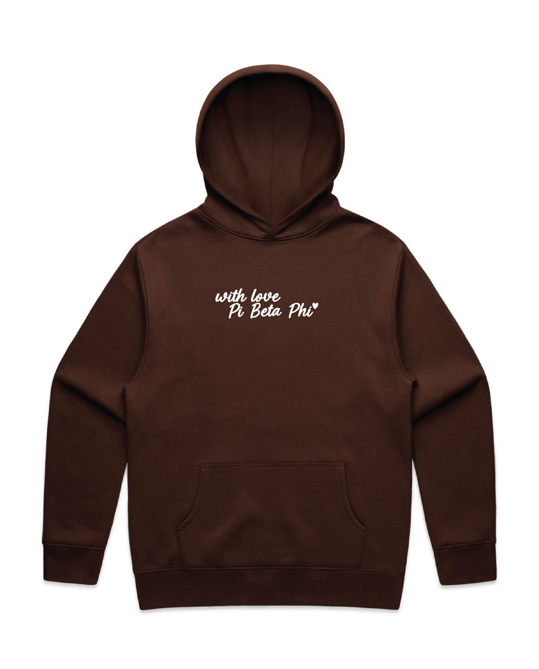 With Love Embroidered Chestnut Heavy Weight Sorority Hoodie