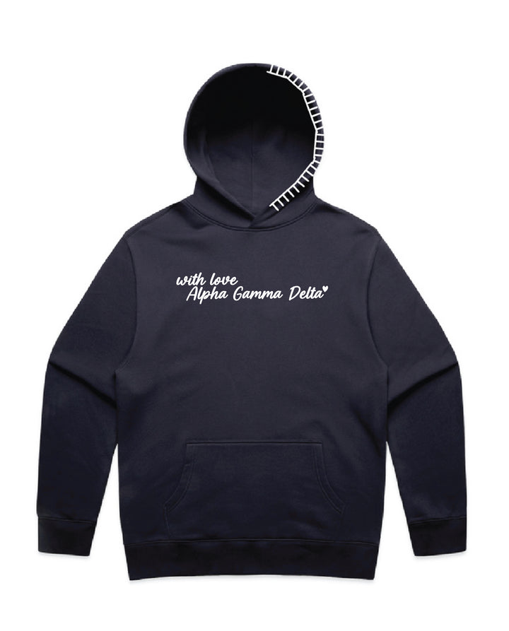 With Love Embroidered Hood Stitch Sorority Hoodie