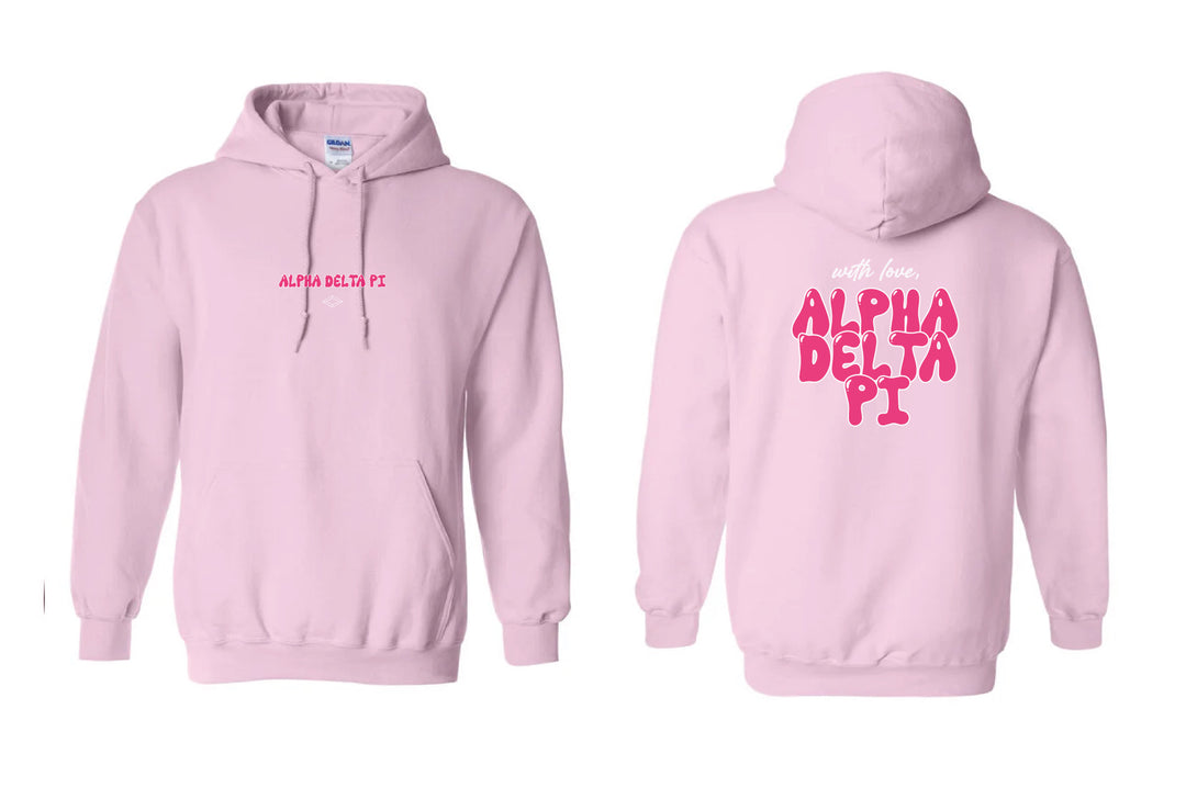 With Love Light Pink Sorority Hoodie