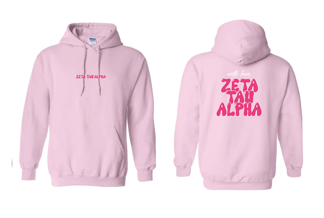 With Love Light Pink Sorority Hoodie