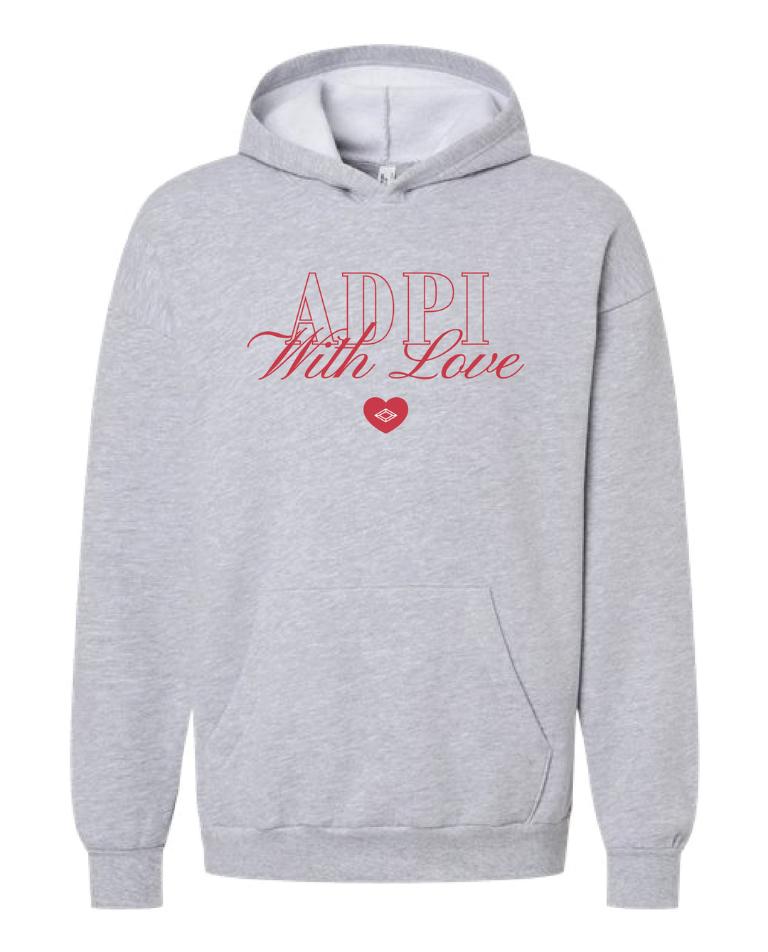 Alpha Delta Pi With Love Embroidered Hoodie