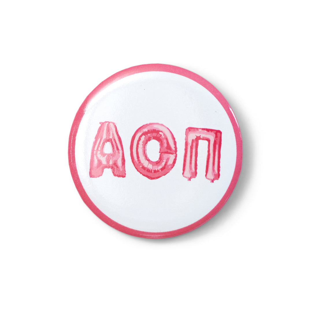 Balloon Greek Letters Sorority Button