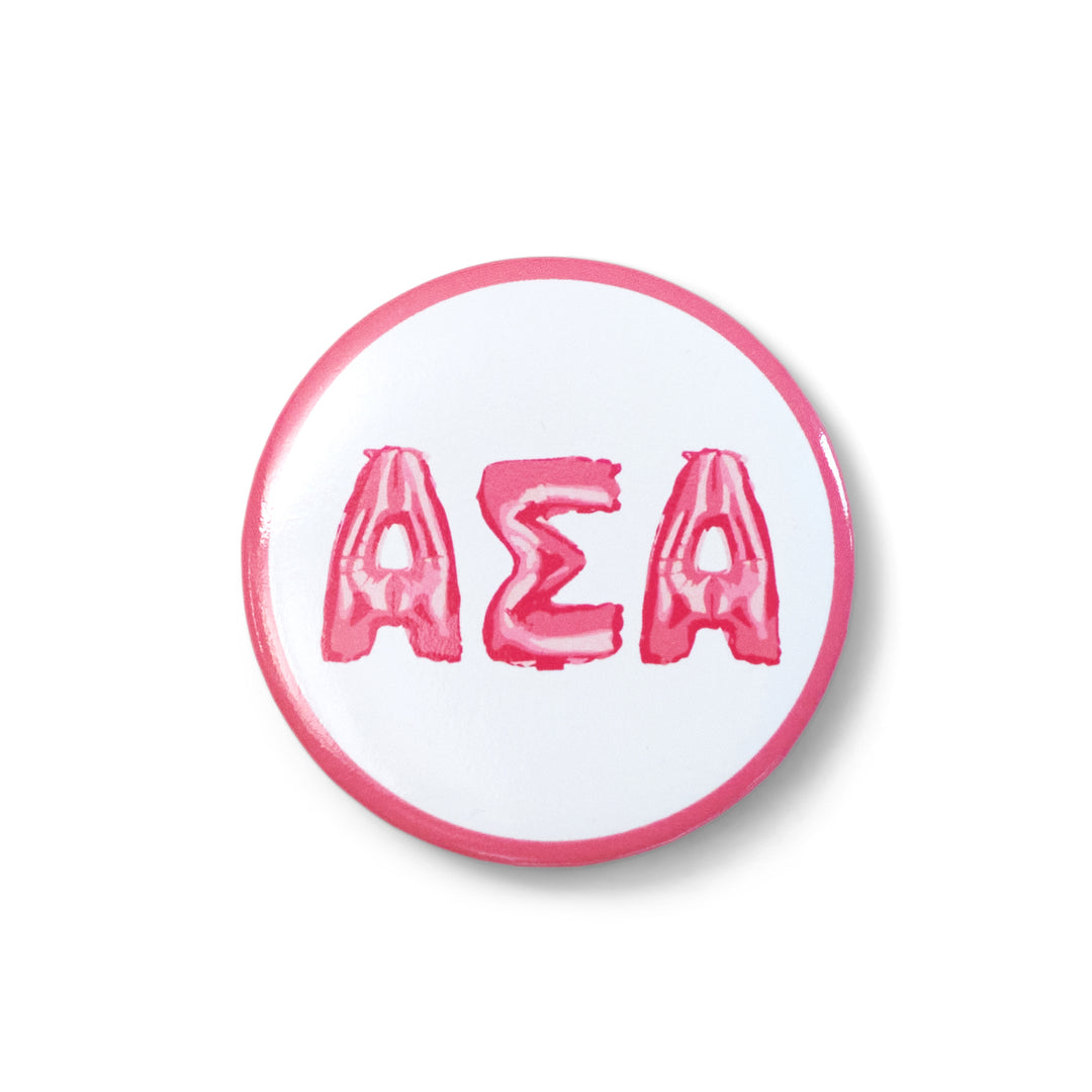 Balloon Greek Letters Sorority Button