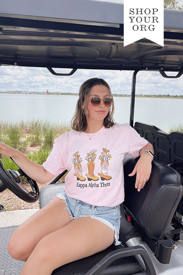 Flowers and Cowboy Boots Sorority Tee