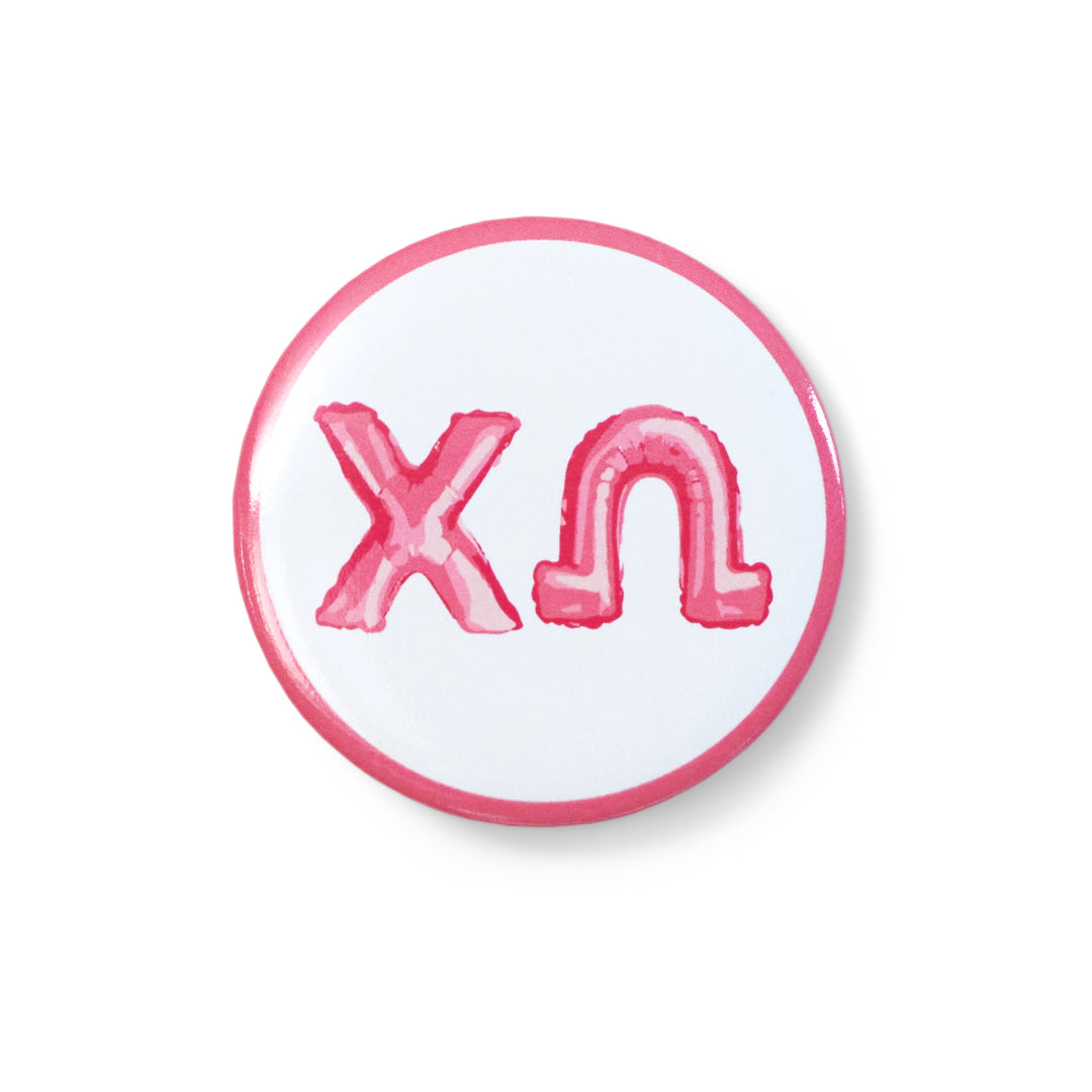 Balloon Greek Letters Sorority Button