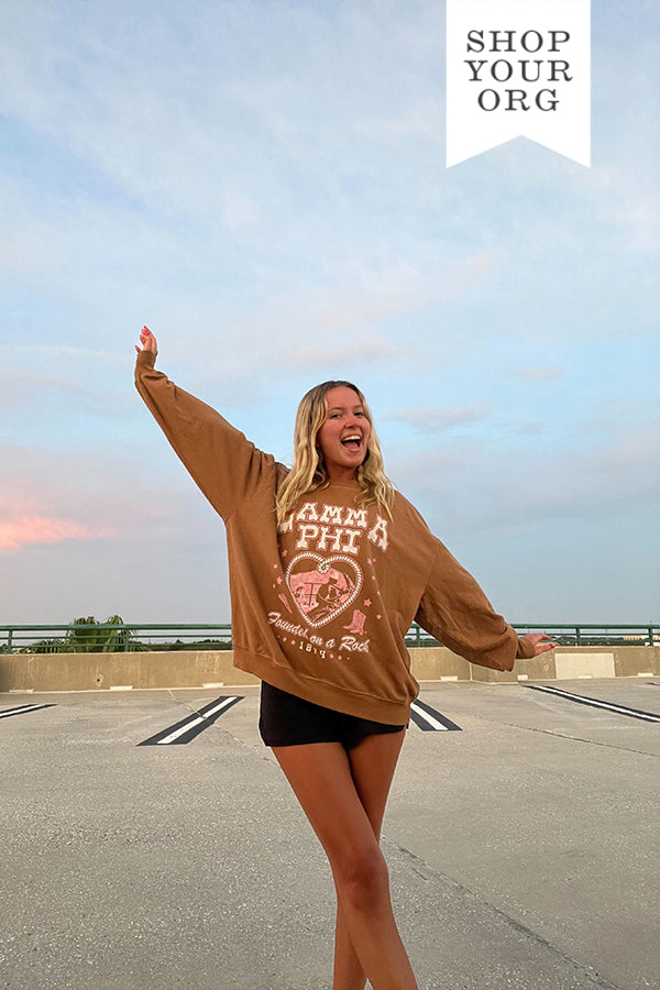 Caffeine Cowgirl Light Weight Sorority Crewneck