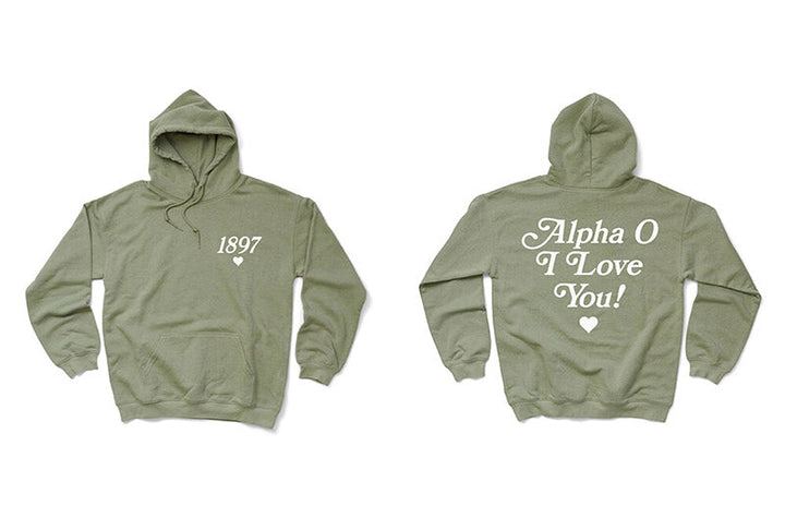 I Love You Sage Matching Set Sorority Hoodie - 2XL