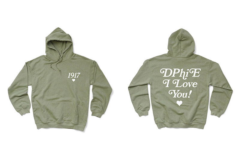 I Love You Sage Matching Set Sorority Hoodie