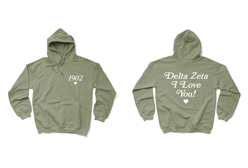 I Love You Sage Matching Set Sorority Hoodie