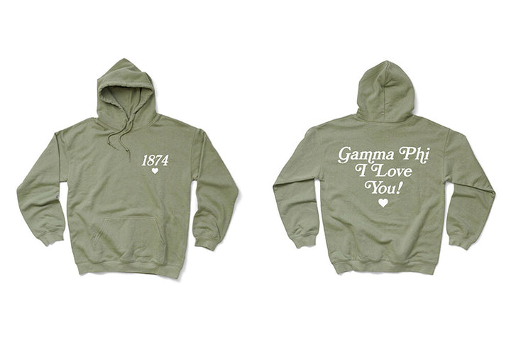 I Love You Sage Matching Set Sorority Hoodie