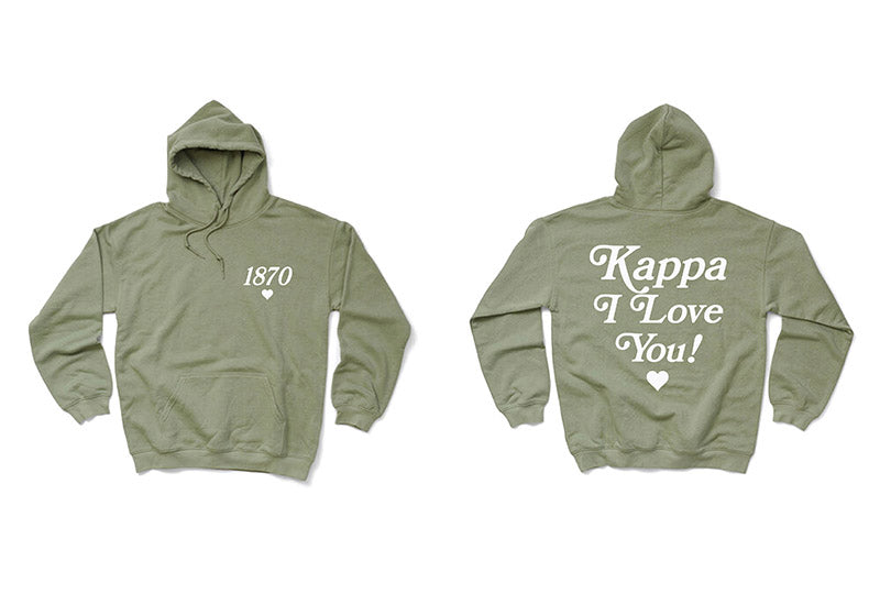 I Love You Sage Matching Set Sorority Hoodie