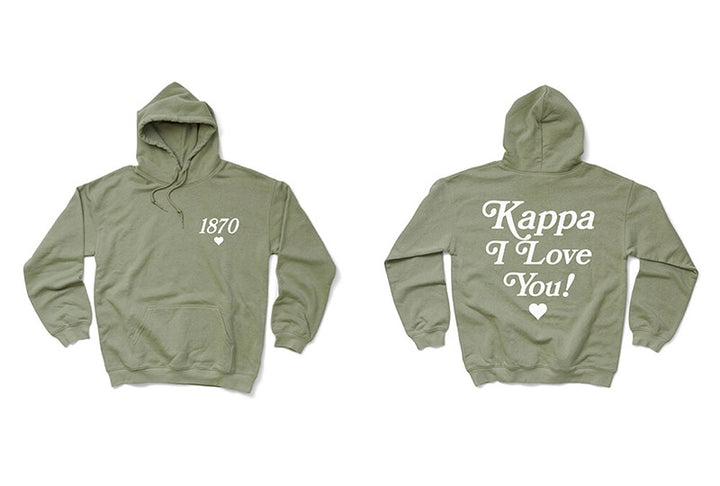 I Love You Sage Matching Set Sorority Hoodie