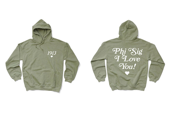 I Love You Sage Matching Set Sorority Hoodie - 2XL