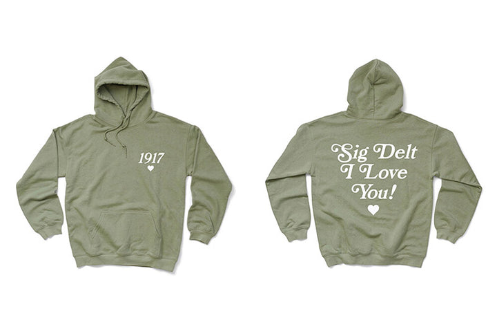 I Love You Sage Matching Set Sorority Hoodie