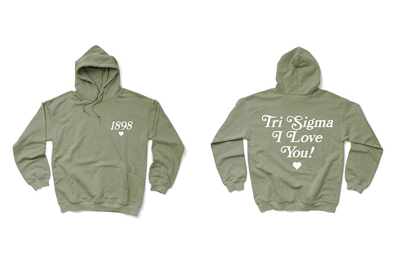 I Love You Sage Matching Set Sorority Hoodie