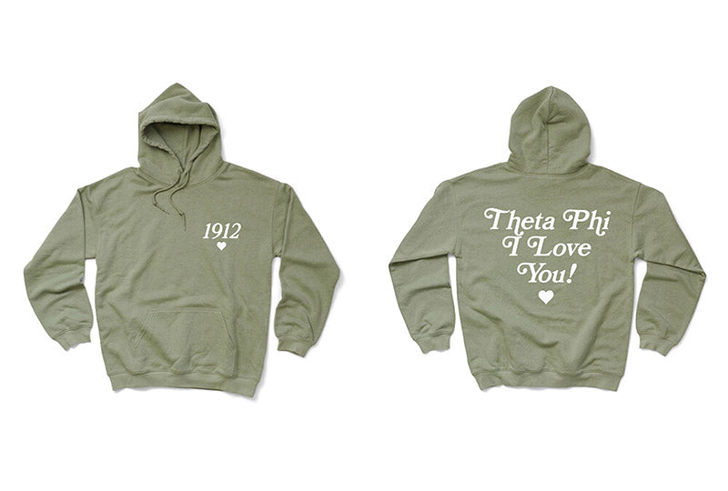 I Love You Sage Matching Set Sorority Hoodie