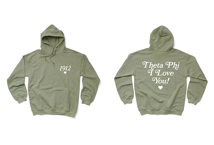 I Love You Sage Matching Set Sorority Hoodie