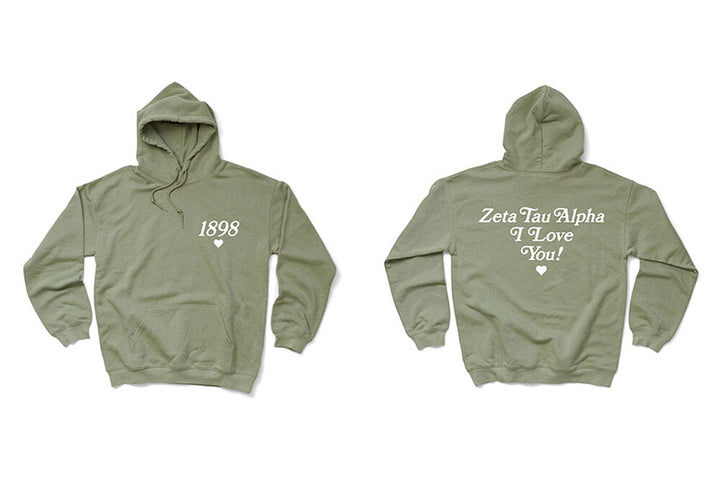 I Love You Sage Matching Set Sorority Hoodie