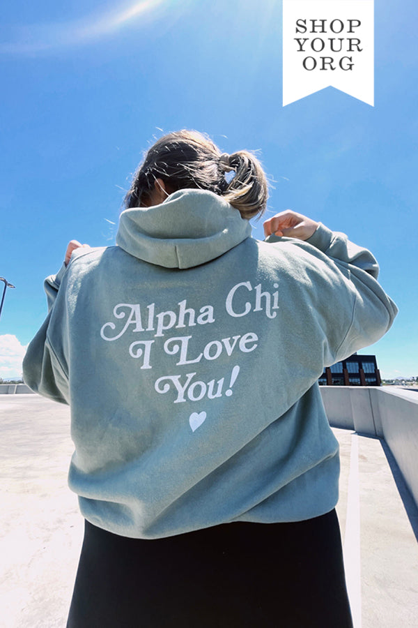 I Love You Sage Matching Set Sorority Hoodie