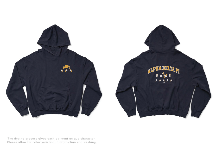 Midnight Sky Varsity Stars Light Weight Sorority Hoodie