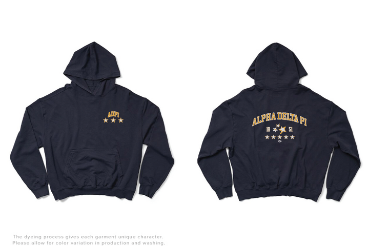 Midnight Sky Varsity Stars Light Weight Sorority Hoodie